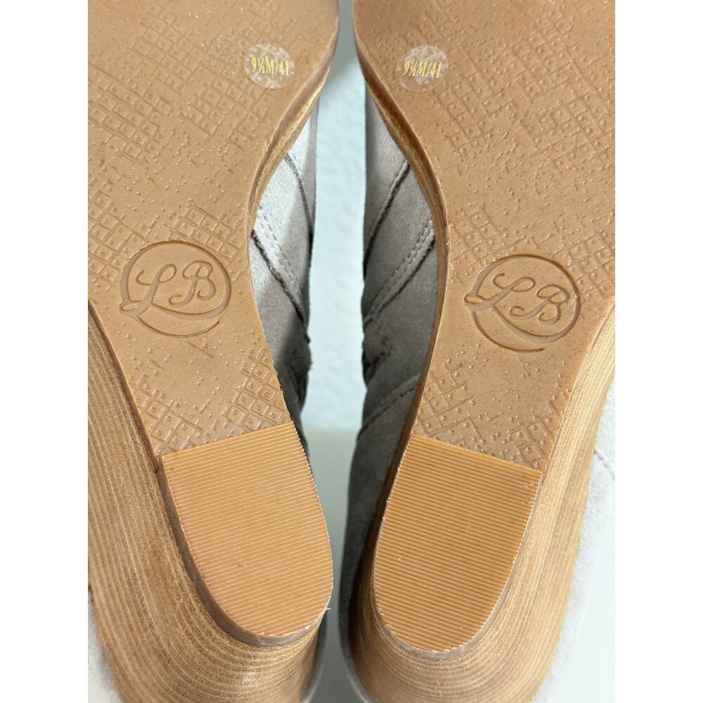 Lucky Brand Yabba Suede Leather Wedge Bootie Taupe Gray Size 9.5 NWOB - Picture 10 of 11